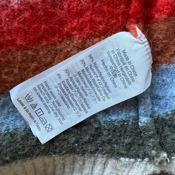 Madewell Striped Sweater Womens M Wool Alpaca Blend Pullover Coziest Yarn - Picture 9 of 9